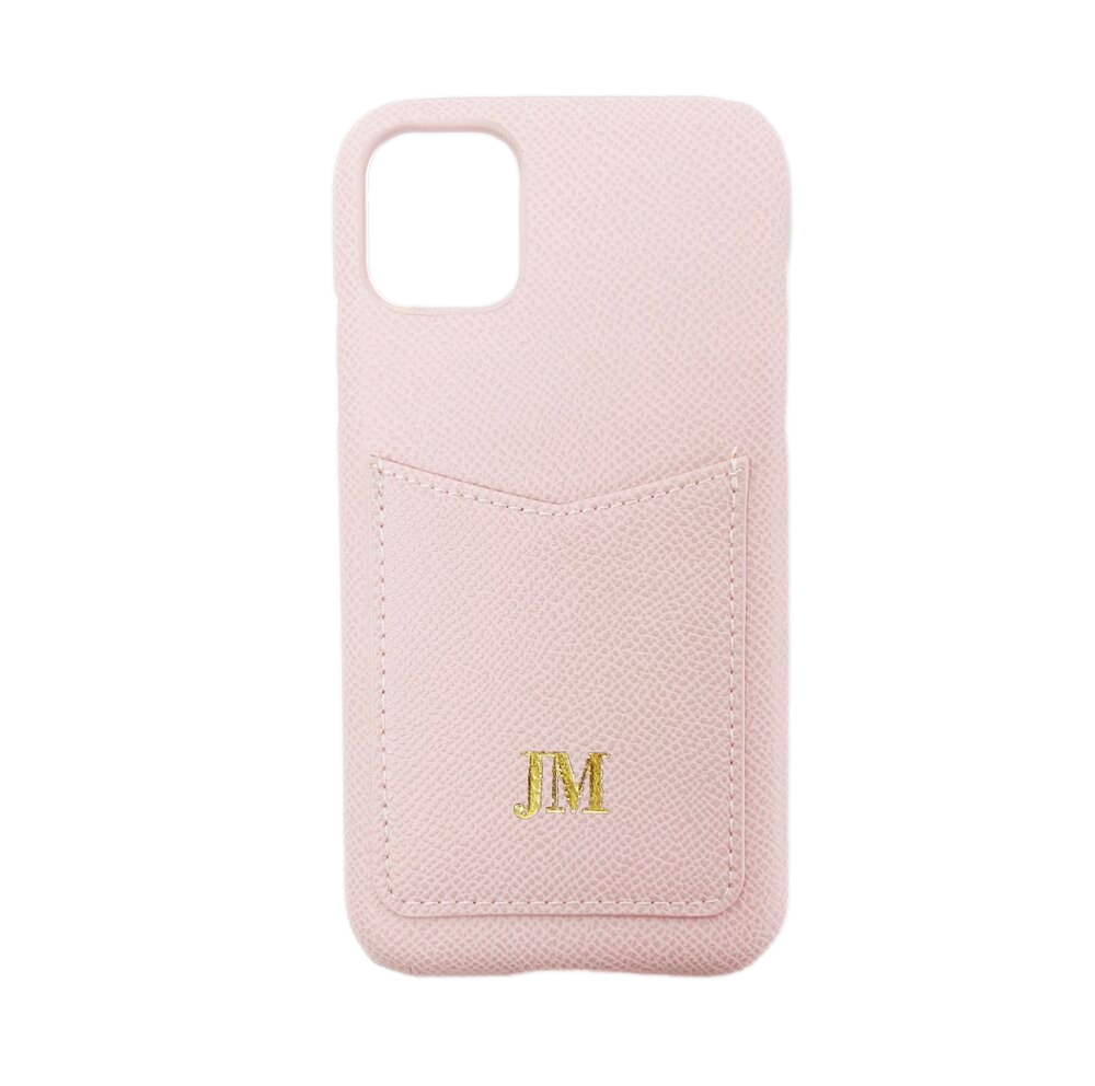 ◇ILLIGO◇ Apple Mini Card Bag Pink Personalized Custom Pink iPhone 11 Leather Card Holder Case